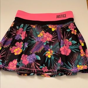 Justice floral skirt worn once